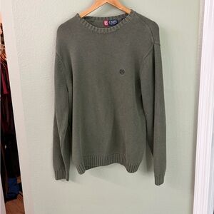 Chaps Men's Green Crewneck Sweater